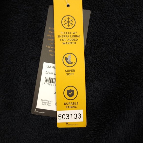 Lee Men XL Plaid Sherpa Lined Shirt Jacket Shacket Regular Fit Olive Green - Picture 8 of 14